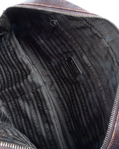 SS2000 Brown Vitello Drive Bowling Hand Bag