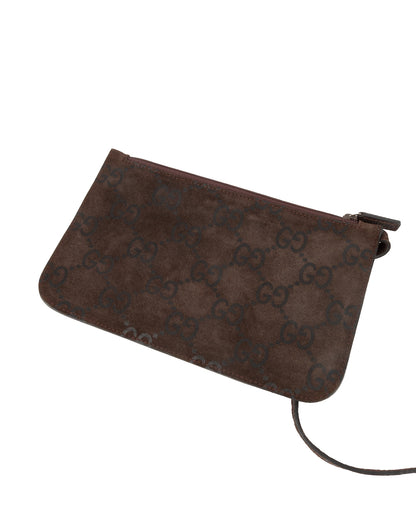 FW1997 GG Monogram Suede Shoulder Bag