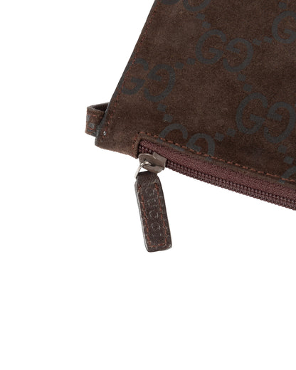 FW1997 GG Monogram Suede Shoulder Bag