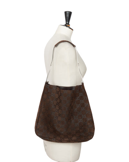 FW1997 GG Monogram Suede Shoulder Bag