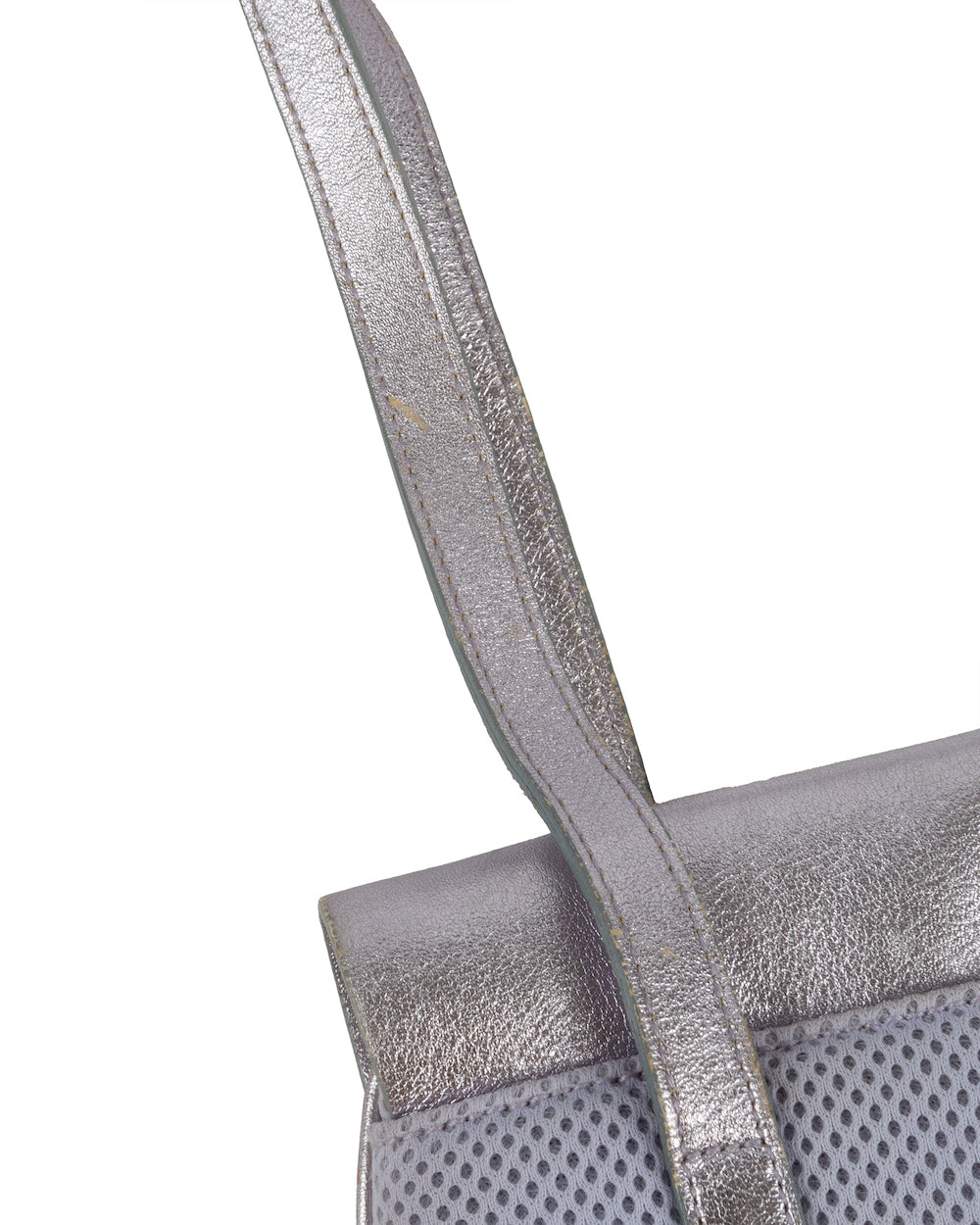 SS2000 Metallic Purple Leather and Mesh Shoulder Bag