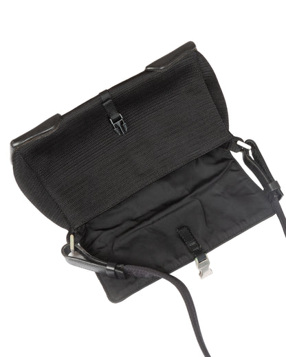 SS2000 Black Leather Base Shoulder Bag