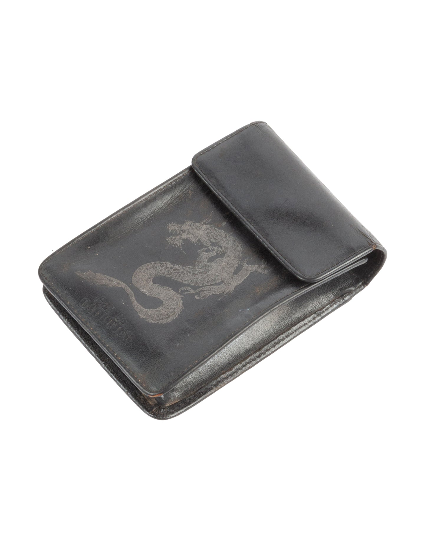 Dragon Print Leather Cigarette Box