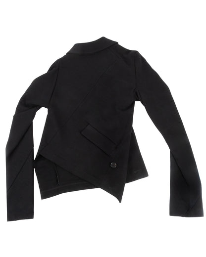 Black Asymmetrical Wool Blend Jacket