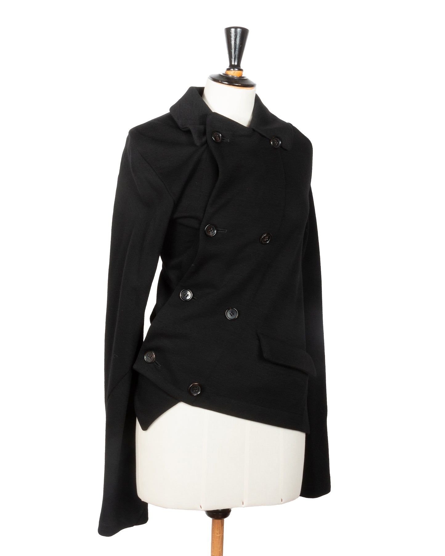 Black Asymmetrical Wool Blend Jacket