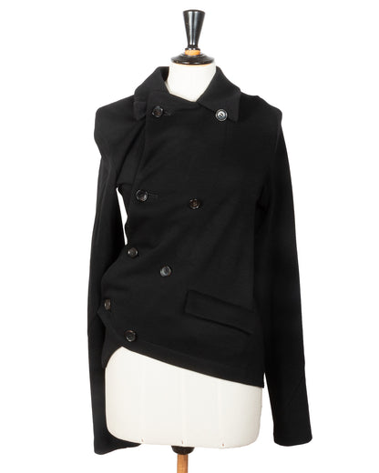 Black Asymmetrical Wool Blend Jacket