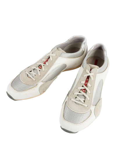 White and Silver Sneakers - US7.5