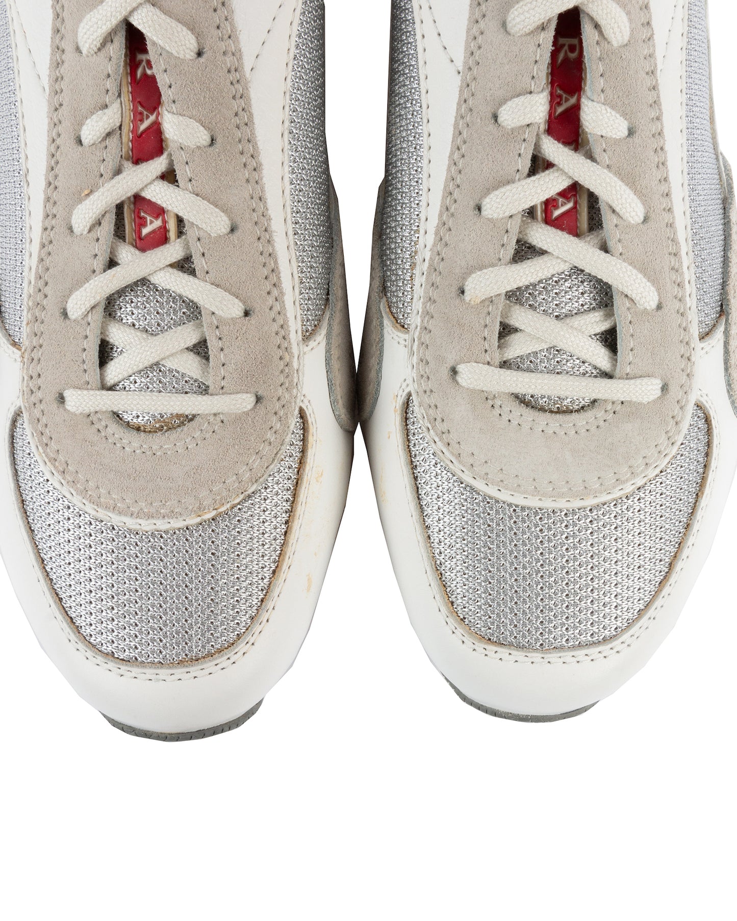 White and Silver Sneakers - US7.5