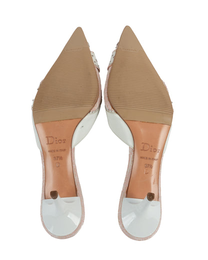 Pink Monogram D Buckle Mules