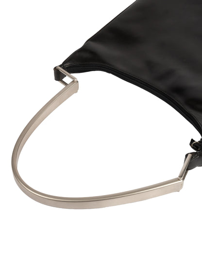 FW1998 Black Metal Handle Shoulder Bag