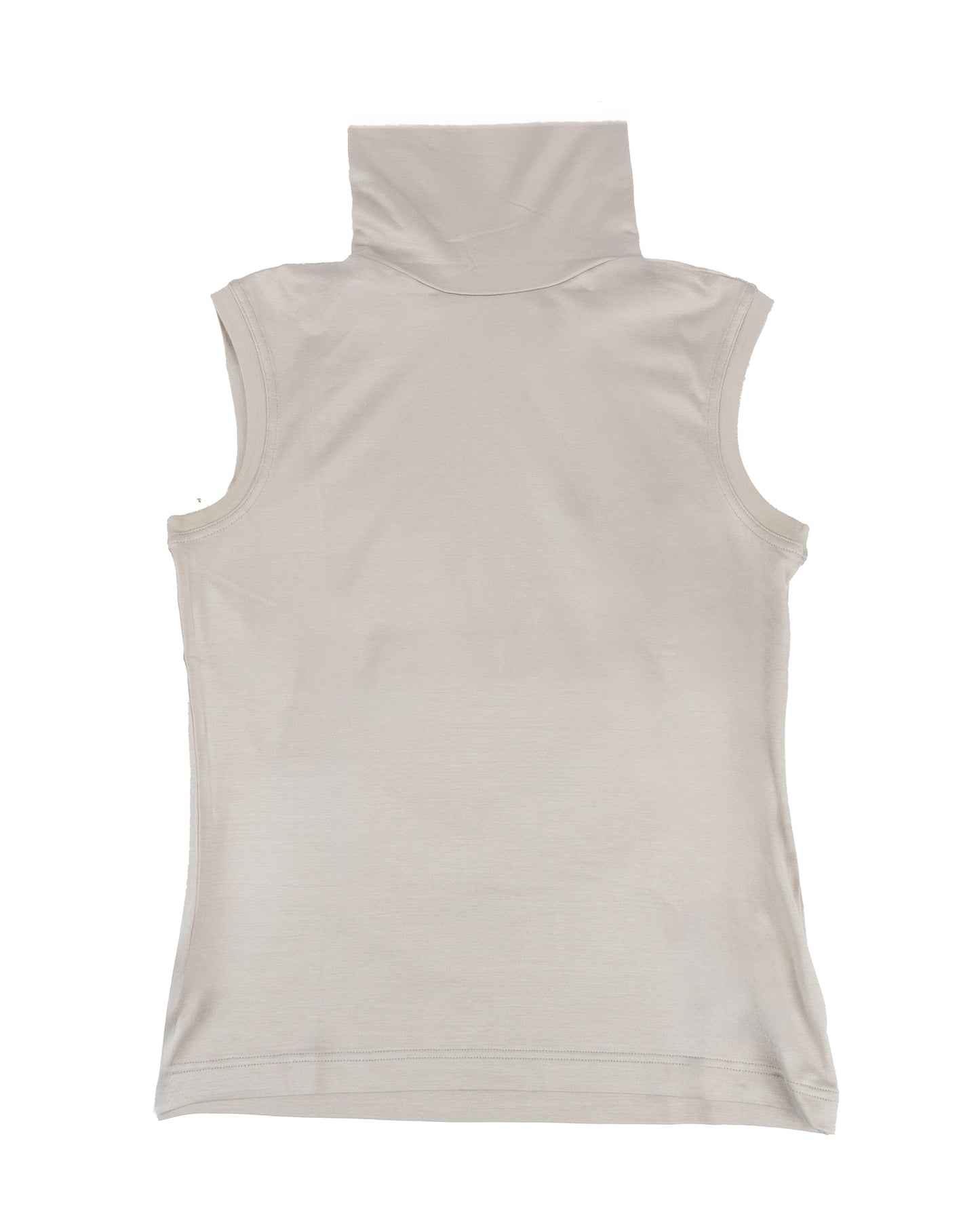 Sleeveless Turtleneck Silk Top