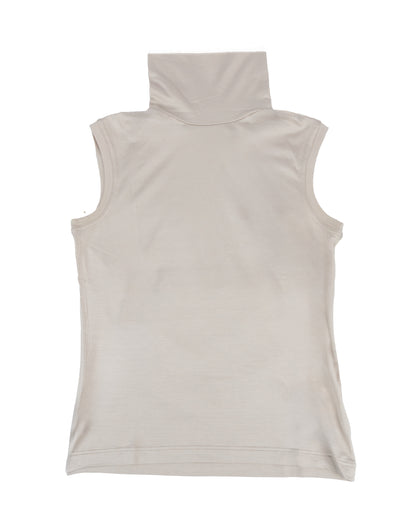 Sleeveless Turtleneck Silk Top