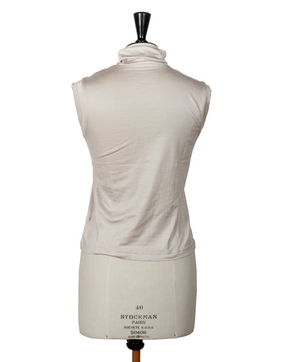 Sleeveless Turtleneck Silk Top