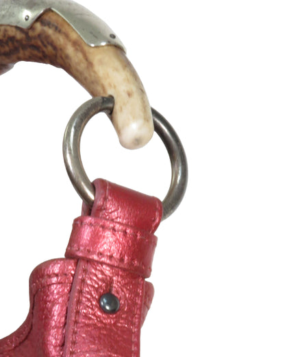 Metallic Red Small Mombasa Bag with Horn Handle