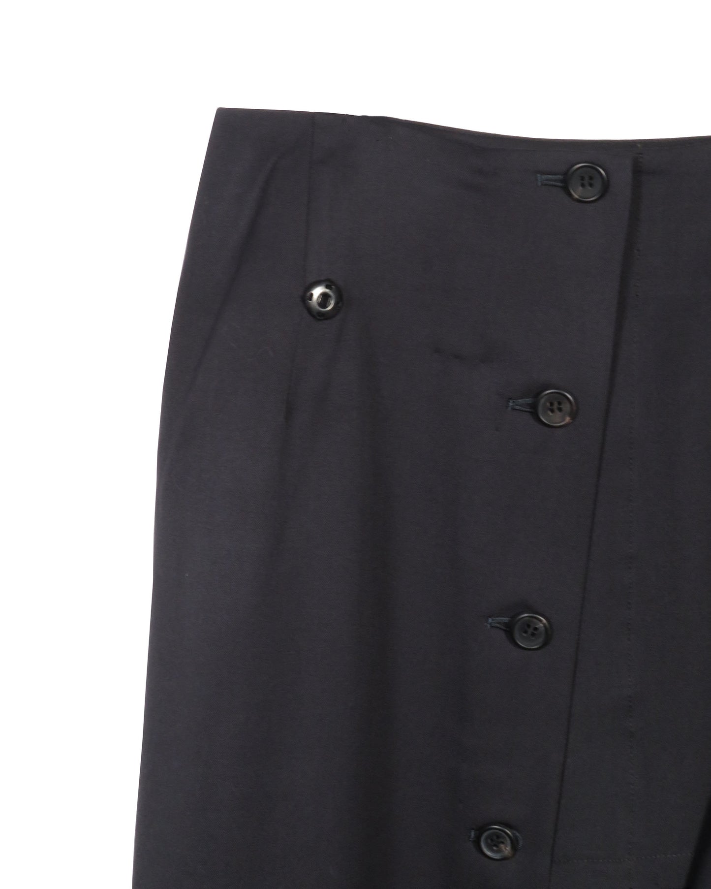 FW1998 Black Wool Asymmetric Button Skirt