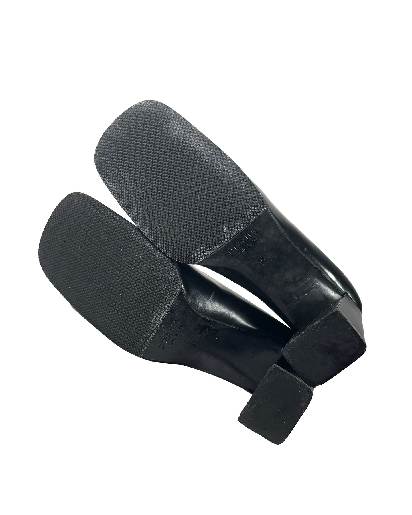 SS1999 Black Patent Leather Mirror Heel Pumps - 35