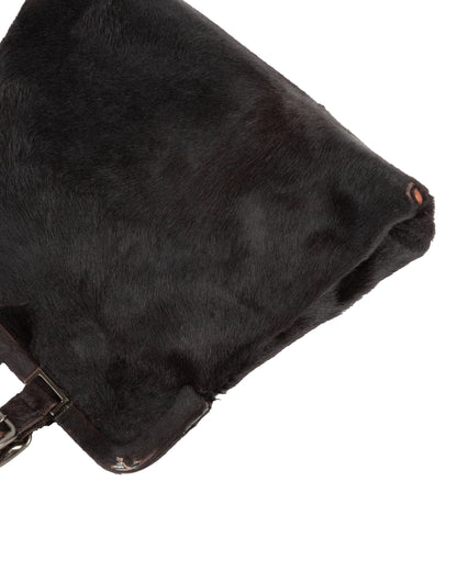 FW1997 Dark Brown Fur Frame Bag