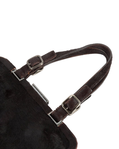 FW1997 Dark Brown Fur Frame Bag