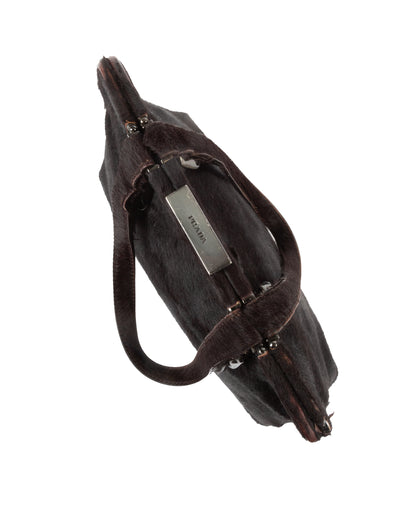 FW1997 Dark Brown Fur Frame Bag