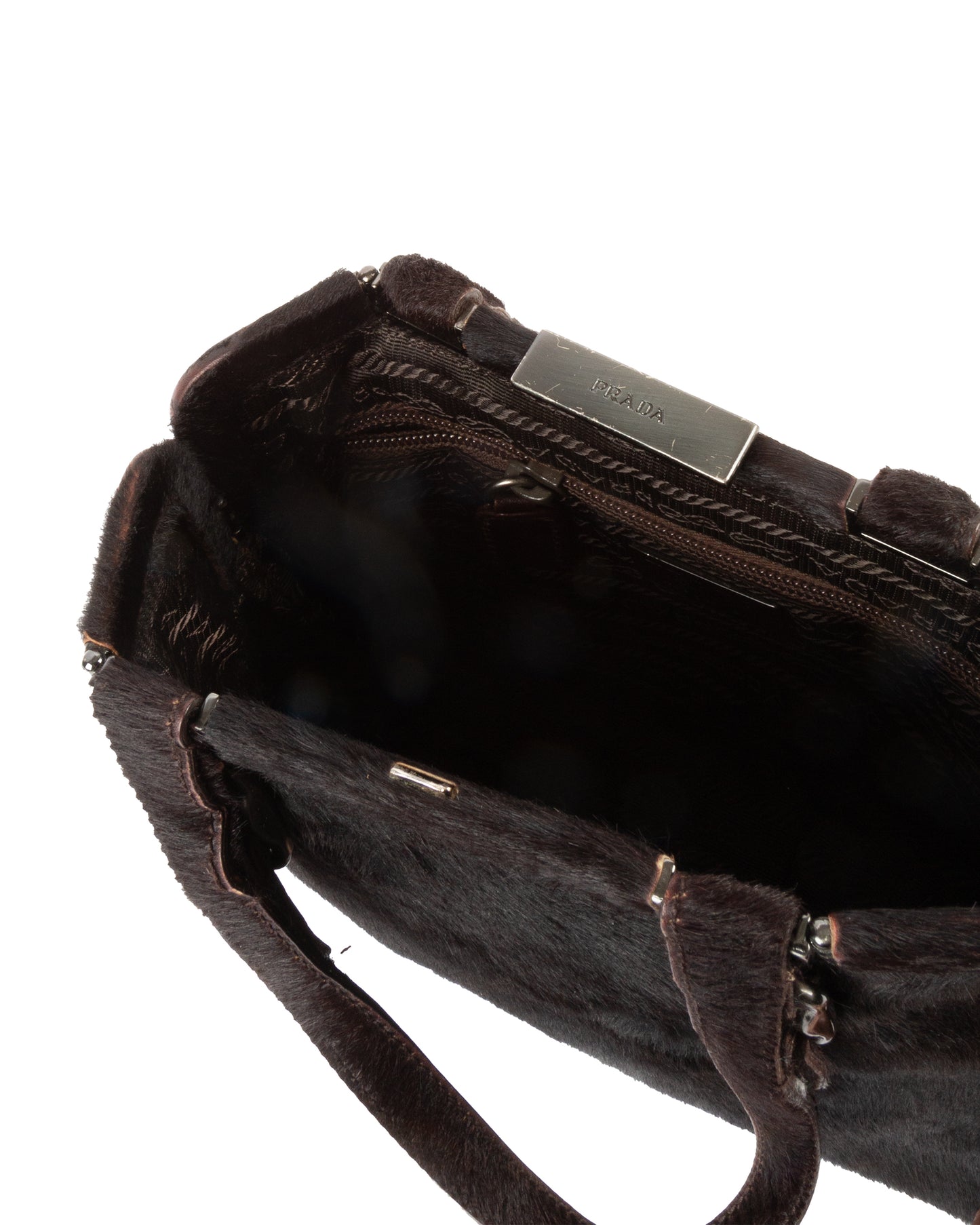 FW1997 Dark Brown Fur Frame Bag