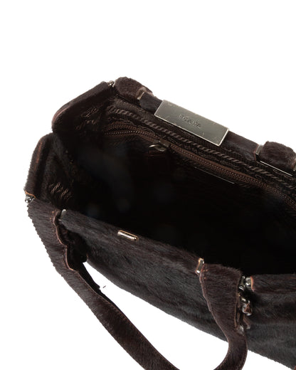 FW1997 Dark Brown Fur Frame Bag