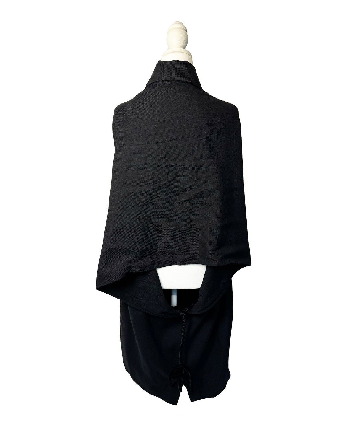 Yohji Yamamoto AW1999 Archival Black Cape-Panel Coat Dress