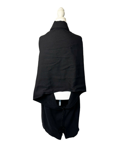Yohji Yamamoto AW1999 Archival Black Cape-Panel Coat Dress