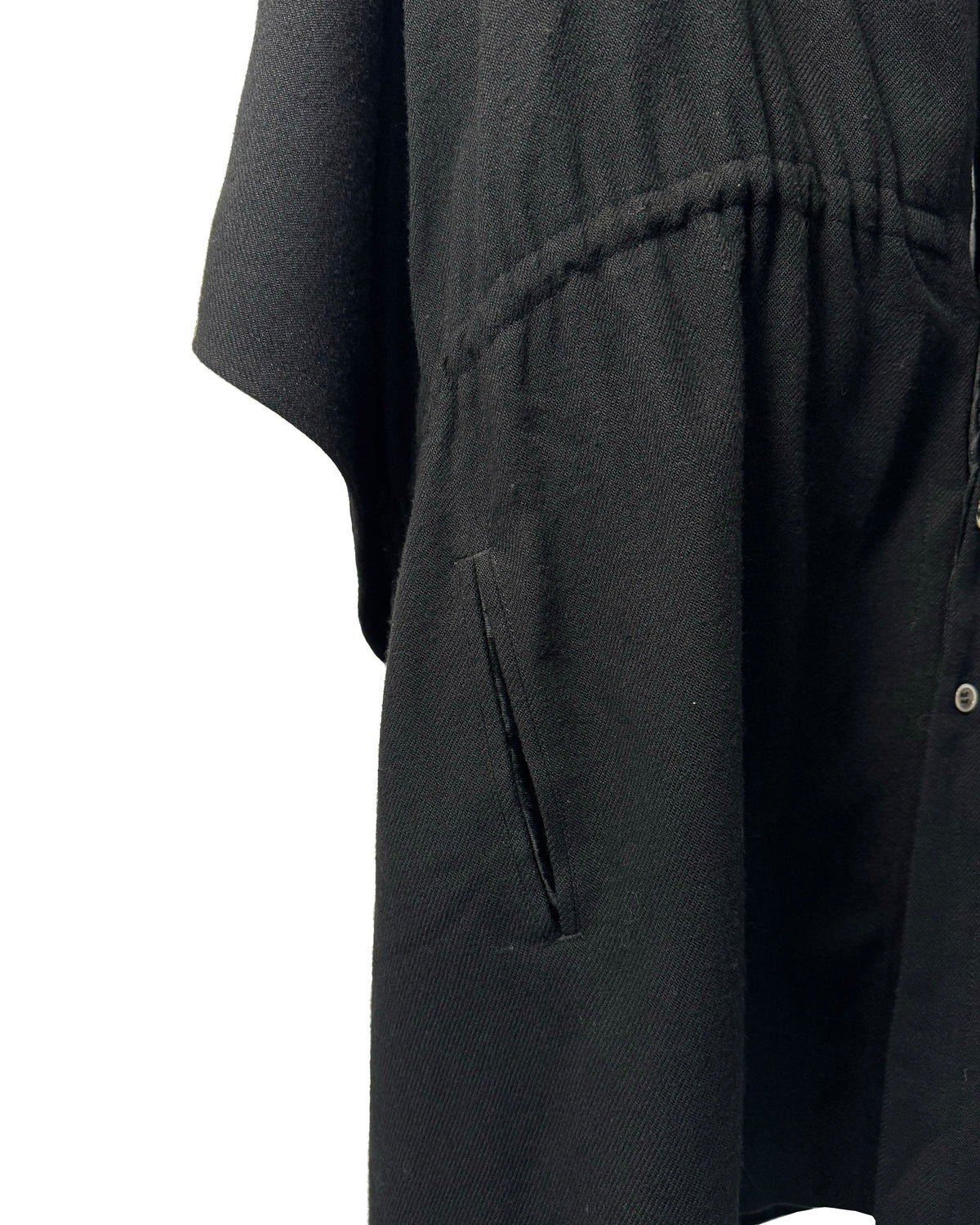 Yohji Yamamoto AW1999 Archival Black Cape-Panel Coat Dress