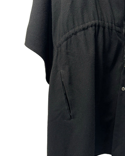 Yohji Yamamoto AW1999 Archival Black Cape-Panel Coat Dress