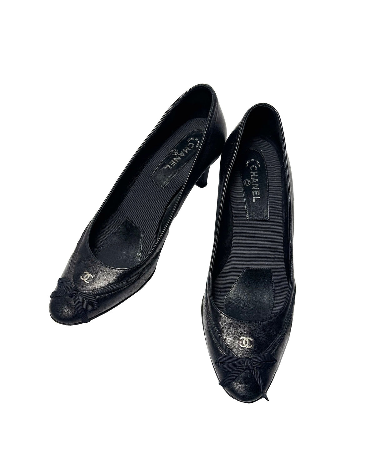 Chanel Leather Bow Pumps - 38