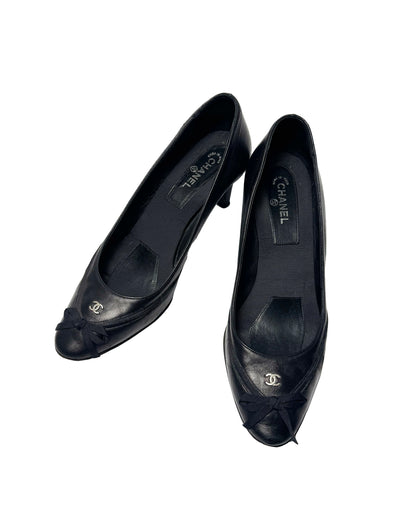 Chanel Leather Bow Pumps - 38