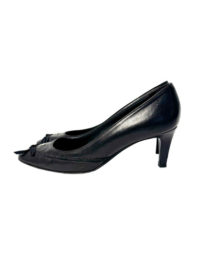 Chanel Leather Bow Pumps - 38