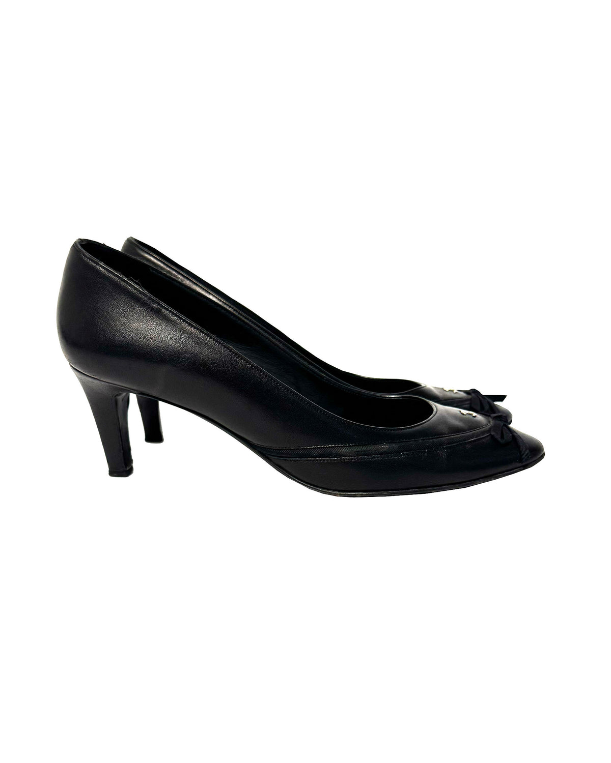 Chanel Leather Bow Pumps - 38