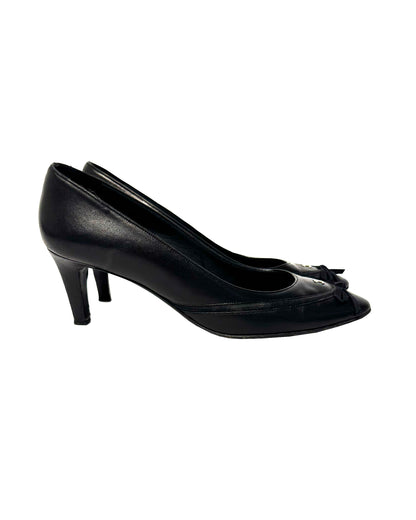 Chanel Leather Bow Pumps - 38