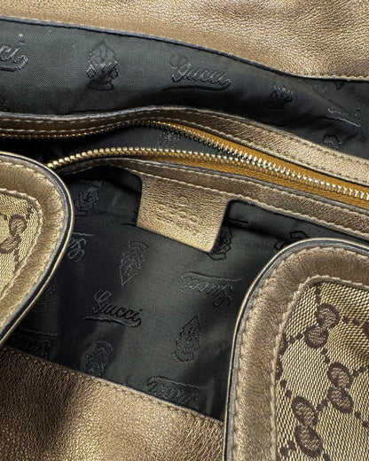 Gucci 2000s Indy GG Canvas Bamboo Fringe Bag