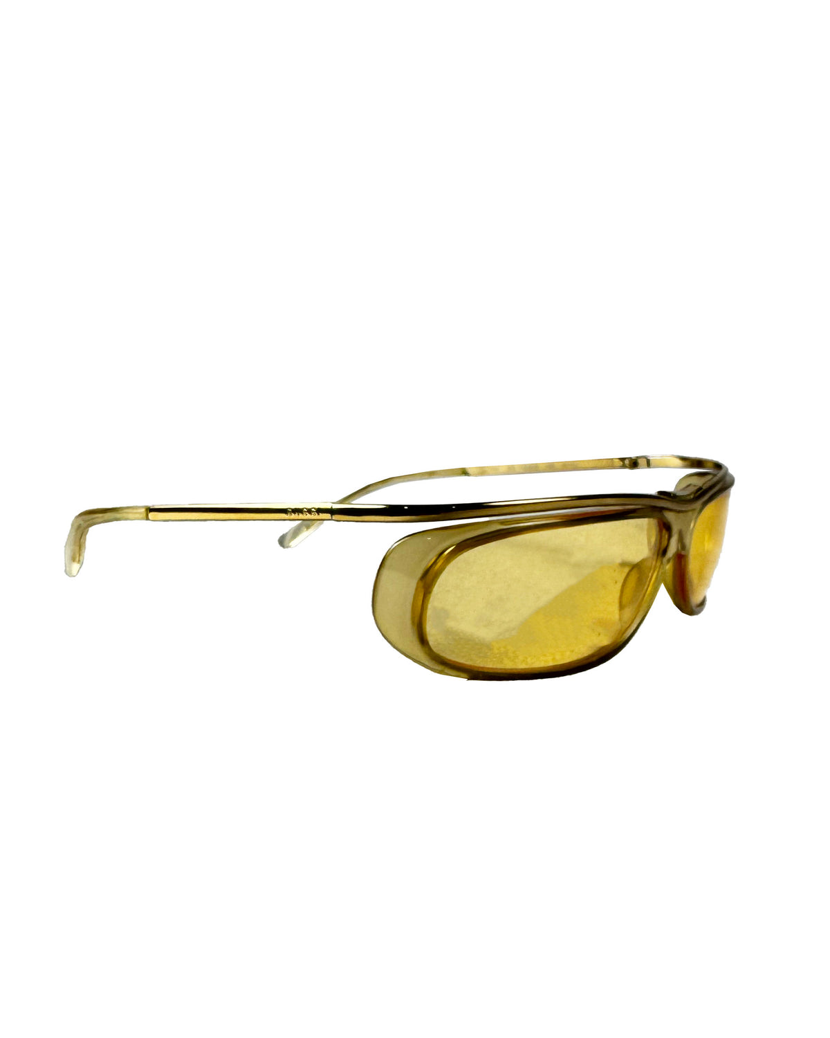 Gucci 00s Amber Tint Wraparound Sunglasses