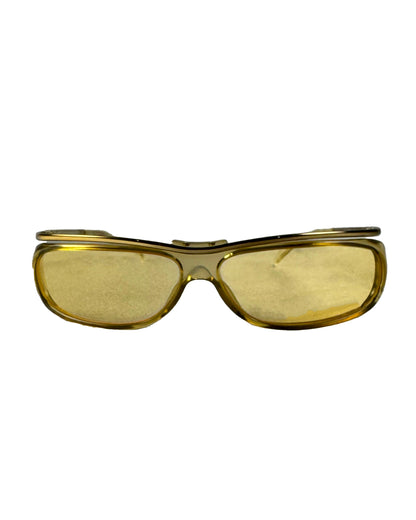 Gucci 00s Amber Tint Wraparound Sunglasses