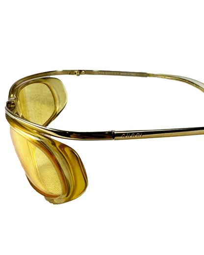 Gucci 00s Amber Tint Wraparound Sunglasses