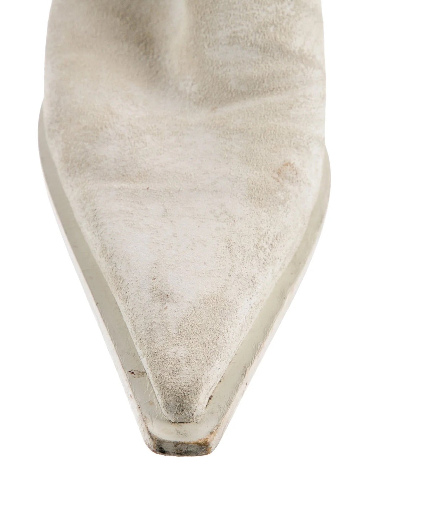 White Suede Leather Mules - 40