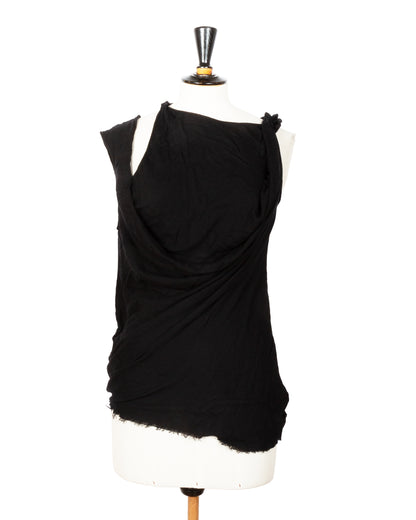 Ann Demeulemeester Draped Sleeveless Top - vothe archive - curated designer vintage

