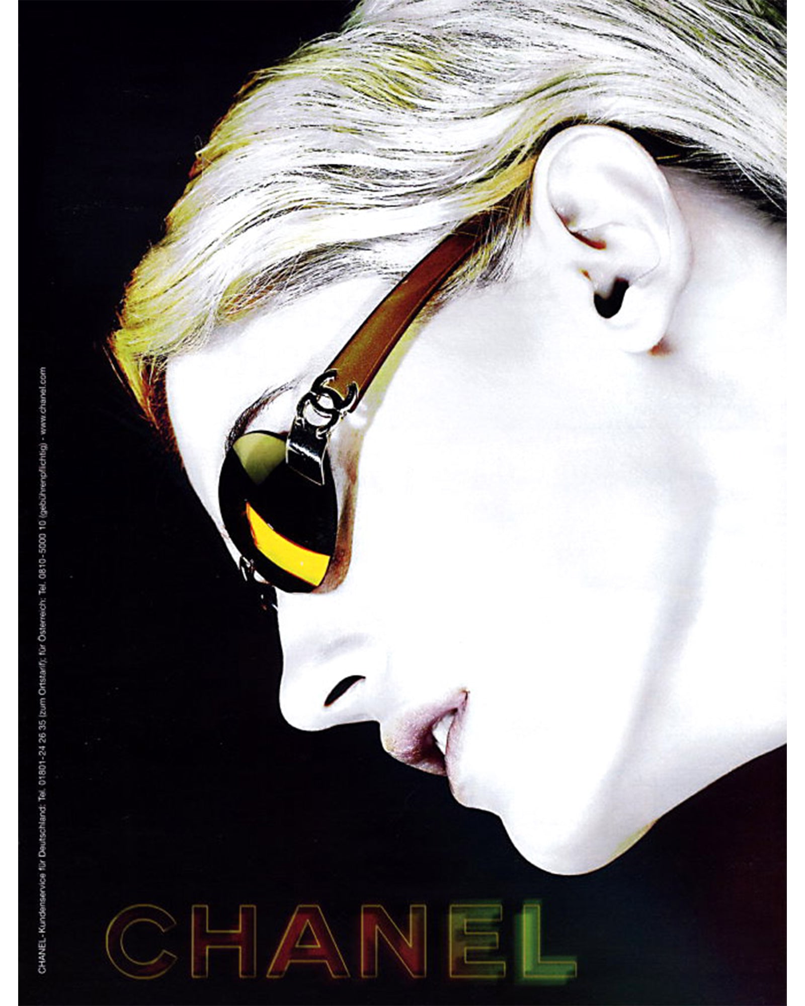 Chanel 2002 CC Logo Silver Grey Rimless Oval Sunglasses - vothe archive - curated designer vintage
