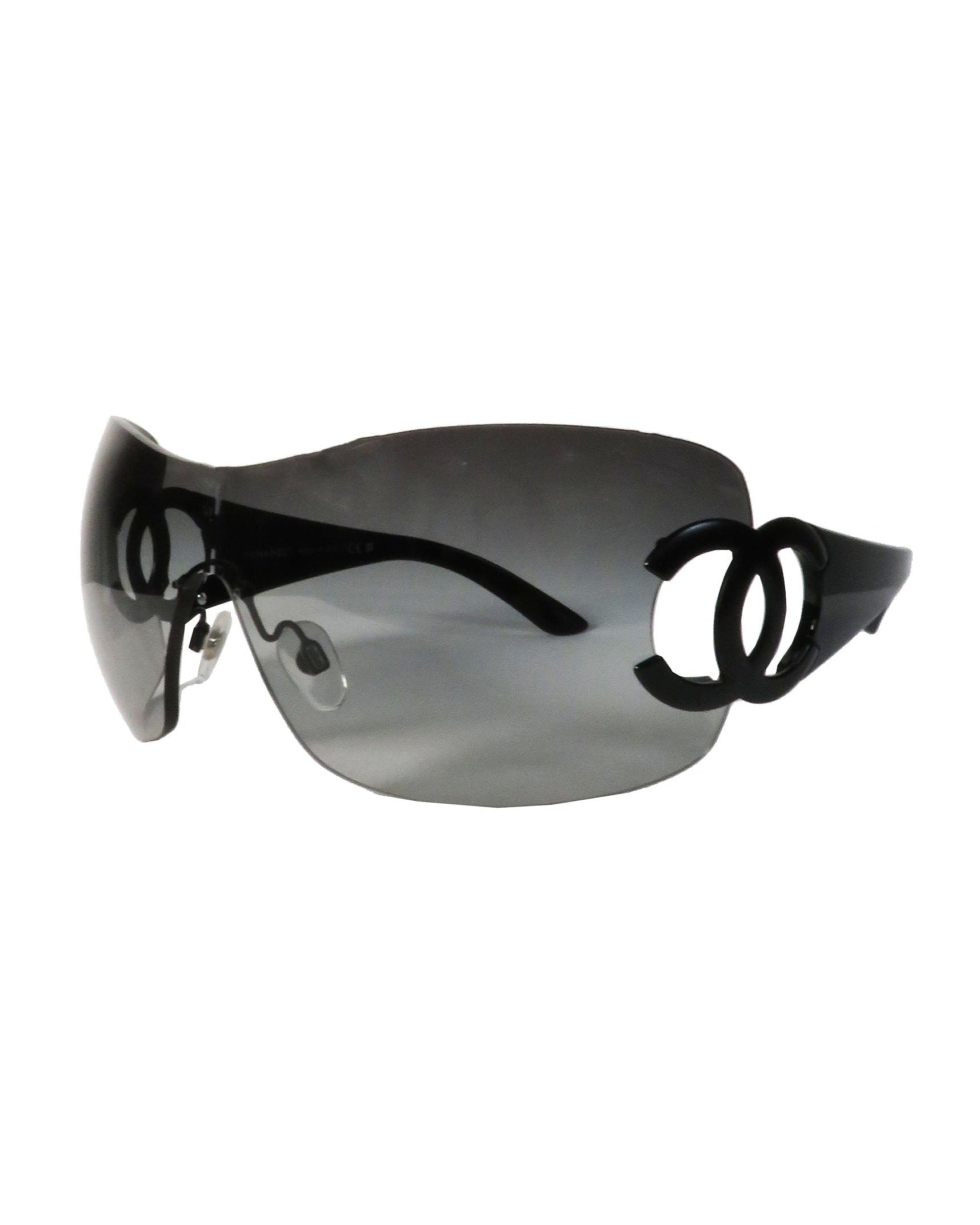 Sunglasses with a distinctive design on a white background