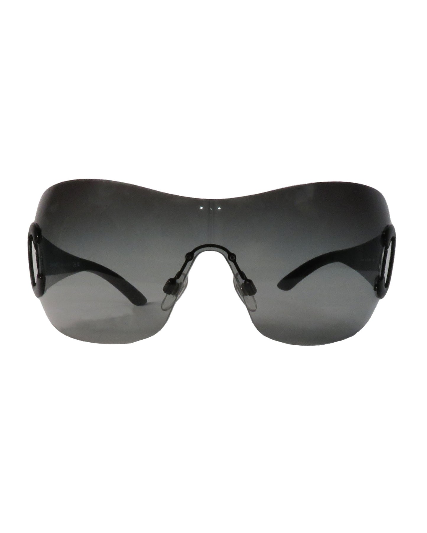 Black sunglasses with a white background