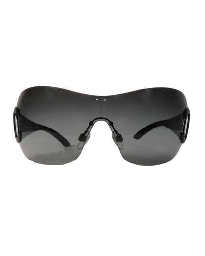 Black sunglasses with a white background