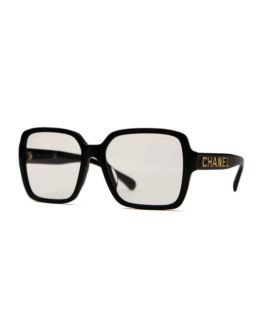 Chanel Black Logo Glasses - vothe archive - curated designer vintage
