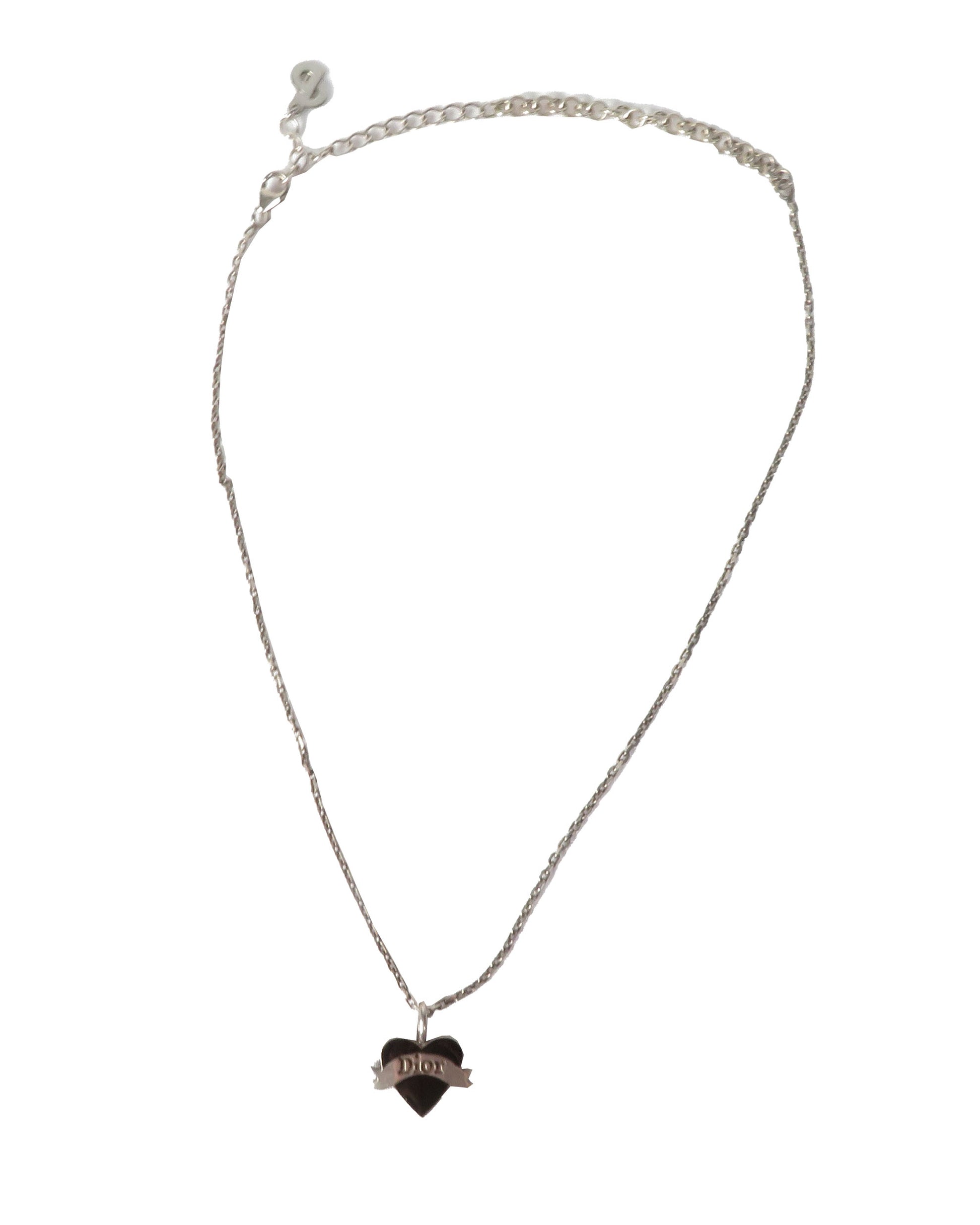 Necklace with a heart-shaped pendant on a white background