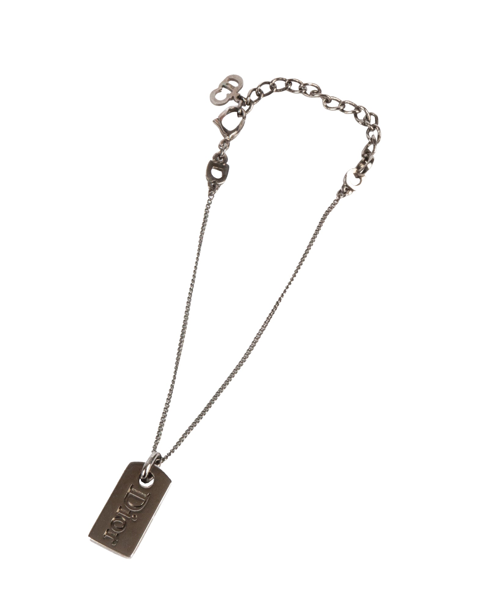 Christian Dior Silver-Tone Logo Tag Bracelet - vothe archive - curated designer vintage
