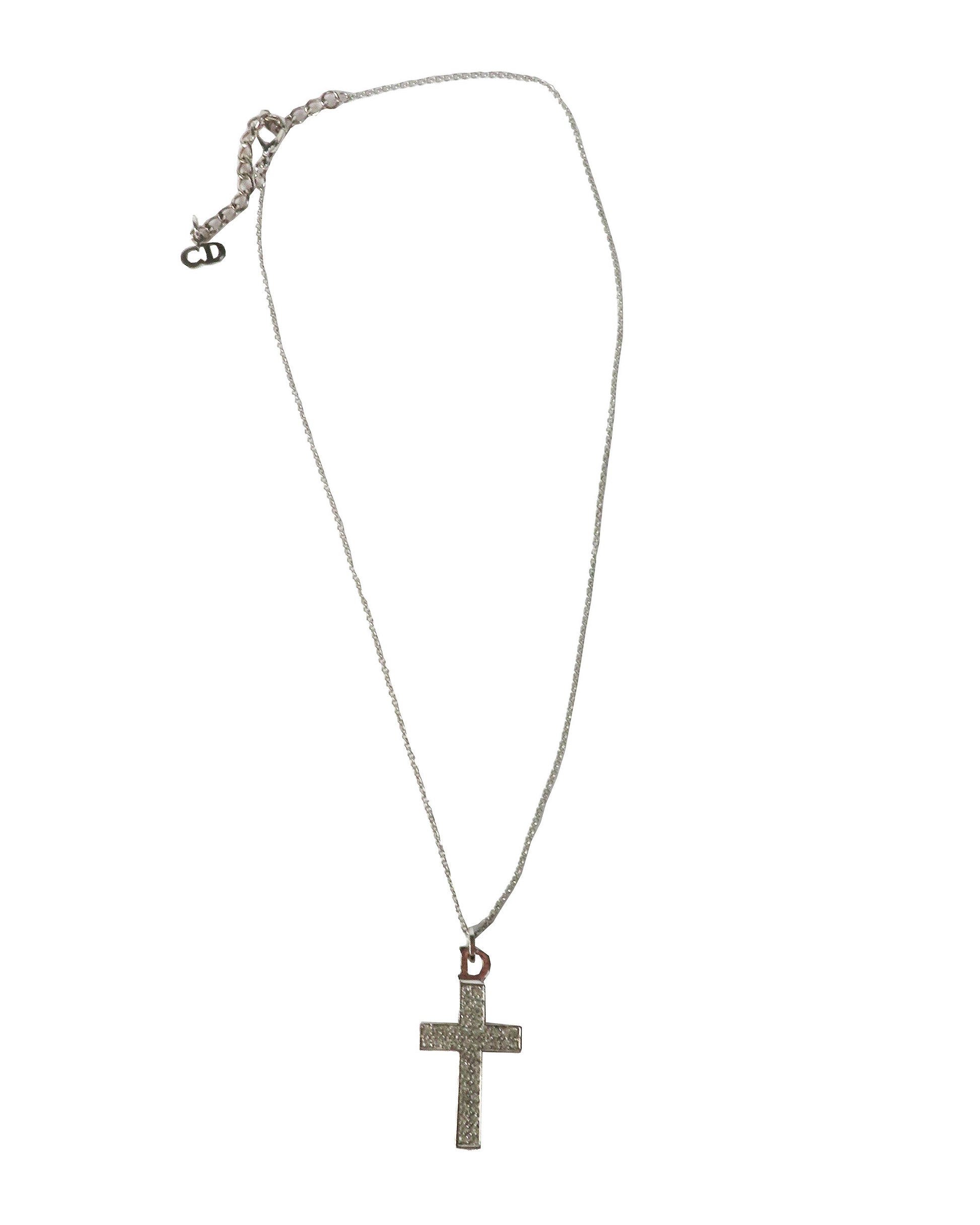 Necklace with a cross pendant on a white background
