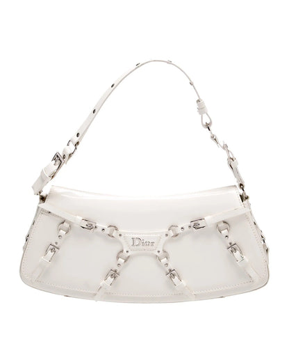 Christian Dior by John Galliano FW2003 White Bondage Bag - vothe archive - curated designer vintage
