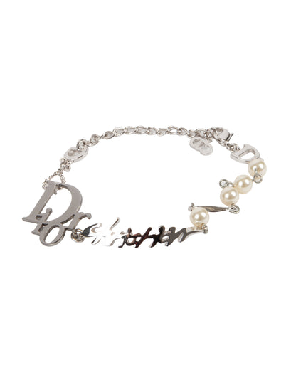 Christian Dior by John Galliano Logo and Pearl Bracelet